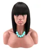 Curto Bob Rendas Perucas com Bangs Brasileira Virgem Cabelo Retalado Renda Frente Humano Humano Perucas para Mulheres Negras Lace Suíça Perucas Frontais Gali Hair