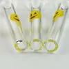 Wholesale DHL Free Smile Glass Spoon Pipes Clear Color Glass Pyrex Oil Burner Pipes 4 Inches Smoking Pipes Tobacoo Tool SW15