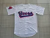 Men Joe Coop Cooper #44 BASEketball BEERS Movie Jersey Button Down White Baseball Jerseys High Quality Free Shipping