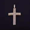 Collier avec pendentif croix pour hommes, breloque scintillante en Zircon cubique, bijoux Hip hop avec chaîne en corde, cadeau 2796