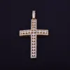 Collier pendentif croix pour hommes, breloque scintillante en Zircon cubique, bijoux Hip hop avec chaîne en corde pour cadeau 235n