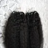 Kinky Straigh Micro Ring Hair Extensions 1g / Strand 200g Micro Loop Extensions Grube Yaki Human Hair Micro Link Ludzkie przedłużanie włosów