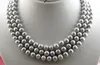 Fait à la main long 60 "7-8mm blanc rose noir gris multicolore collier de perles d'eau douce bijoux de mode