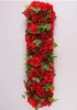 25 * 100 cm bloem bruiloft weg lood bloemen lange tafel centerpieces bloem boog deur lintel zijde rose bruiloft backdrops decoratie