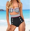 Yüksek Bel Bikini Kadınlar Vintage Pin Up Mayo Polka Dot Seksi Mayo Moda Retro Biquini Maillot de Bain Mayo Beachwear B4043