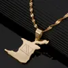Stainless Steel Trinidad and Tobago Map Flag Pendant Necklace Gold Color Trendy Country Map Jewelry Gifts