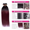 Ombre brasileiro Em Linha Reta Cabelo Humano 4 Bundles Vermelho Escuro 1B 99J Borgonha Brasileiro Do Cabelo Virgem Tecer 100% Extensões de Cabelo Humano Vermelho