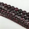 Diy Pulseira Colar Garnet Beads 4mm 6mm 8mm 10mm 12mm Polido Rodada Preciosa Gemstone Beads Natural Garnet Pedra Solta Pérolas 5 Fios