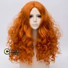 70 cm Lolita capelli arancioni soffici lunghi ricci anime donne parrucca cosplay resistente al calore