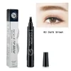 8pcs/lot 4 Micro Fork tip Eyebrow Tattoo Pen Fine Sketch Liquid Eyebrow Pen Waterproof Tattoo Durable Henna Eye Brow Pencil Makeup