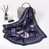 Women Bandanas Multifunction Silk Scarf Satin Small Square Shawls Handle Bag Ribbon Ladies Office Foulard Neckerchief New Florial Print