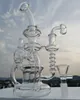 Novo Big Bong Recycler Recycler Bongus Bongs Óleo Pneu Perc Tubo de água com 100% de quartzo Banger Bubbler Sidecar Beaker 14,4mm Junta