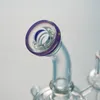 Narguilés Vert Violet 12 Recycleurs Bong En Verre Percolateur Super Cyclone Dab Rigs Recycleur Vortex Bent Type Conduites D'eau 14mm Joint Femelle Bongs Avec Bol XL137