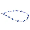 Bijoux de perles d'eau douce naturelles de mode 6-7mm ellipse collier de perles bleues bijoux de charme pour femmes en gros