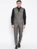 High Quality Grey Two Pieces Men Suit Slim Fit Suits For Men Cheap Five Buttons Groomsmen Pant And Vest