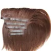 Elbess Włosy Nowy produkt Remy Brazylijski Ludzki Bezproblemowy klips w rozszerzeniu Hair 80g / szt 8 sztuk Dark Color i Blonde Color Davowne