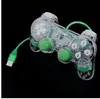 3 färger transparent ledd Wired USB Gamepad Double Vibration Joystick Game Controller Joytpad för PC Laptop för Win7 / 10 / XP Clear