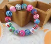 O novo listagem Moda Polímero Clay Beads Lava Pedra Braceletes Frete Grátis, Atacado 20 pcs Bohemian Breaded Bracelets, Bracelete de Gift Kid