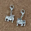 MIC 100 Pz Lega d'Argento Antico Simpatico Bulldog Charms Perline con Chiusura a Moschettone Bracciale con Ciondoli 13 x 31mm Gioielli Fai da Te A-225b264z