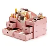 Hoomall boîte de rangement en bois conteneur de bijoux maquillage organisateur étui à la main bricolage assemblage cosmétique organisateur boîte en bois pour cadeau