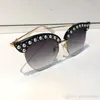 0212 Sunglasses Luxury Women Brand Designer 0212S Cat Eyes Pearly Summer Style Rectangle Full Frame Top Quality UV Protection Come With Case