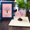 50PCS 3D Pop Up Cherry Blossoms Greeting Card Biglietto di compleanno Matrimonio Natale Capodanno Anniversario Event Invitation Card