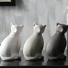 Minimalistisk keramisk lycklig katt staty heminredning hantverk rum dekoration porslin djur figurine maneki neko bröllop dekoration