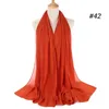 Pure Color Oversize Chiffon Towel Head Scarves Islamic High Quality Shawls Muslim Women Scarf 49 Colors 70x175cm Wraps