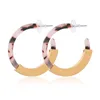 Acrylic Earring Geometric Design Round Hoop Lightweight Tortoise Shell Drop Dangle Earring Bohemia Fashion Jewelry