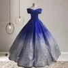 Uit de schouder Quinceanera jurken baljurk verkleuring pailletten prom jurken gegolfde vloerlengte prinses bling bruiloften bruids go6425140