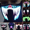 61 Stijlen El Mask Flash LED Muziekmasker Met Geluid Actief Voor Dansen Paring Skating Party Voice Control Mask Party Masks CCA10520 10PCS