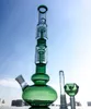 Klassiska raka dubbla 4-armars träd Perc vattenpipor 18 kvinnliga skarvar i glas Big Bongs Högvattenrör Bägare Bong Dab Riggar med diffusa nedstammar oljeriggar GB1218