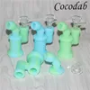 Hookah Silicone Bongs Mini Silicon Dab Rigs Water Pipes Bong Bubbler Glow in dark Oil Rig Detachable Unbreakable Percolator with Glass Bowl