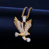 Animal Eagle Necklace & Pendant Men's Hip hop Jewelry Bling Cubic Zircon Iced Out Three Color For Gift