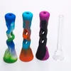 Mini pipa a mano in silicone con tubo di vetro Tubi in silicone colorato Tubi per sigarette Filtro per sigarette Strumento manuale per tabacco