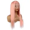 Pure Pink Full Lace Human Hair Wigs Silky Straight Brazilian Virgin Human Hair 150 Density Lace Front wig With Baby Hair Glueless2352521