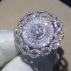 Venda por atacado promoção profissional artesanal jóias 925 prata esterlina popular branco topázio cz diamond gemstone mulheres anel de banda de casamento