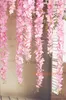 50 PCS Artificielle Hortensia Wisteria Fleur Chaîne DIY Simulation De Mariage Arc Carré En Rotin Mur Suspendu Panier Peut Être Extension