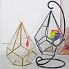 16*23cm Miniatur Glas Terrarium Geometrische Diamant Desktop Garten Pflanzer Indoor Gewächshaus Sukkulenten Pflanzen Wohnkultur WX9-678