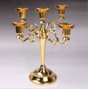 Bougeoirs en métal populaires chauds bougeoir à 5 bras/3 bras décoration de mariage candélabre pièce maîtresse chandelier argent/or