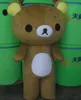 2018 Venda de fábrica quente Janpan Rilakkuma urso Trajes da mascote tamanho adulto urso traje dos desenhos animados alta qualidade Festa de Halloween frete grátis