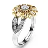 Victoria Wieck 2018 Ny ankomst heta mode smycken 18k vitguld fylld 5a kubik zirconia chrysanthemum solros kvinnor band ring gåva