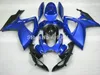 Gratis anpassad formsprutning Fairing Kit för Suzuki GSXR600 GSXR750 2006 2007 Blue Black GSXR 600 750 06 07 SD35