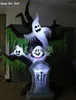 Árvore de Decoração de Halloween personalizada Árvore inflável de monstros assustadores com luzes LEDs no escuro