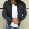 Mode Bomber Veste Hommes Automne Chaud Manteau Mince Casual Hiver Solide Fermeture Éclair Outwear Hommes À Manches Longues Cardigan Mâle Plus La Taille