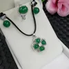 Presentes calcedônia Pendant Clover Pendant anel brincos de ágata cloasma S925 Silver Crisântemo Crisântemo Mulheres