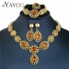 Dubai Bridal Jewelry Sets Imitation Crystal Gold Color Wedding Jewelry Sets Necklaces and Earrings Womens Jewellery40224288129882