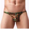 Slip da bikini in nylon sexy da uomo caldo estivo fresco Calzoncillos Biancheria intima gay senza cuciture Camouflage Pouch Slip da uomo sexy in lingerie