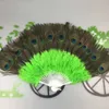 13.7"(35CM). 21 Bones Peacock Fan Plastic Staves Feather Fan for Costume Dance Party Decorative Handheld Folding Fan 11 Colors Selects