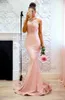 Baby roze zeemeermin prom jurken lange halter nek kanten avondjurken vegen trein backless bruidsmeisje jurk dames jurken 315Q